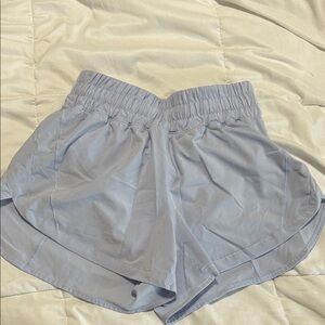 lululemon Light Blue track that high rise 3” inseam lined Shorts